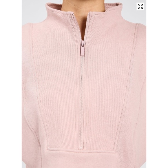 Buffbunny Berry Ice Pink Half-Zip Cropped Sweatshirt Hoodie Medium Athleisure - Picture 3 of 7